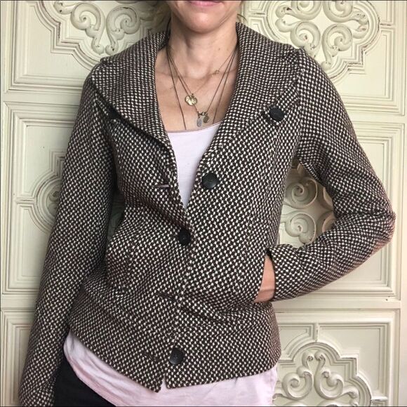 Diane Von Furstenberg brown blazer jacket - Picture 7 of 8